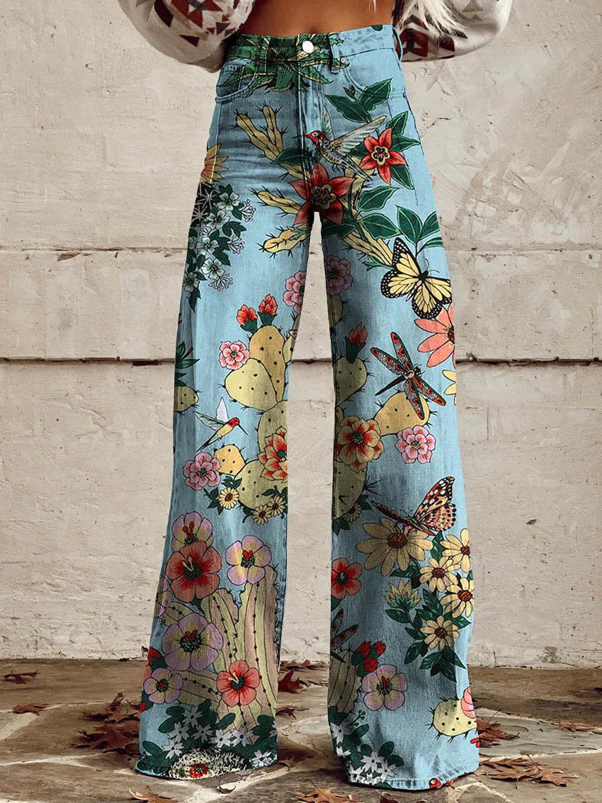 Women's Flower Print Summer Pants  | BOHO
