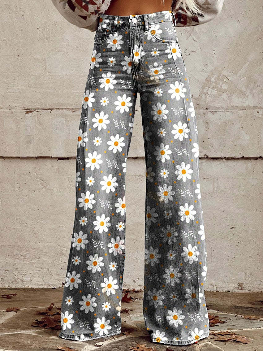 Women's Flower Print Summer Pants  | BOHO