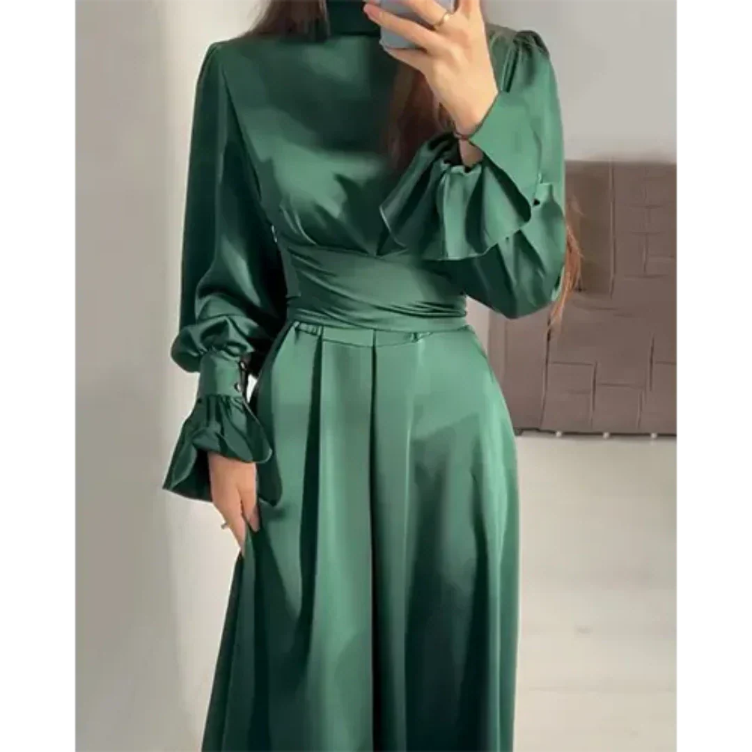 Women's Green Evening Wedding Guest Dress | Maxi