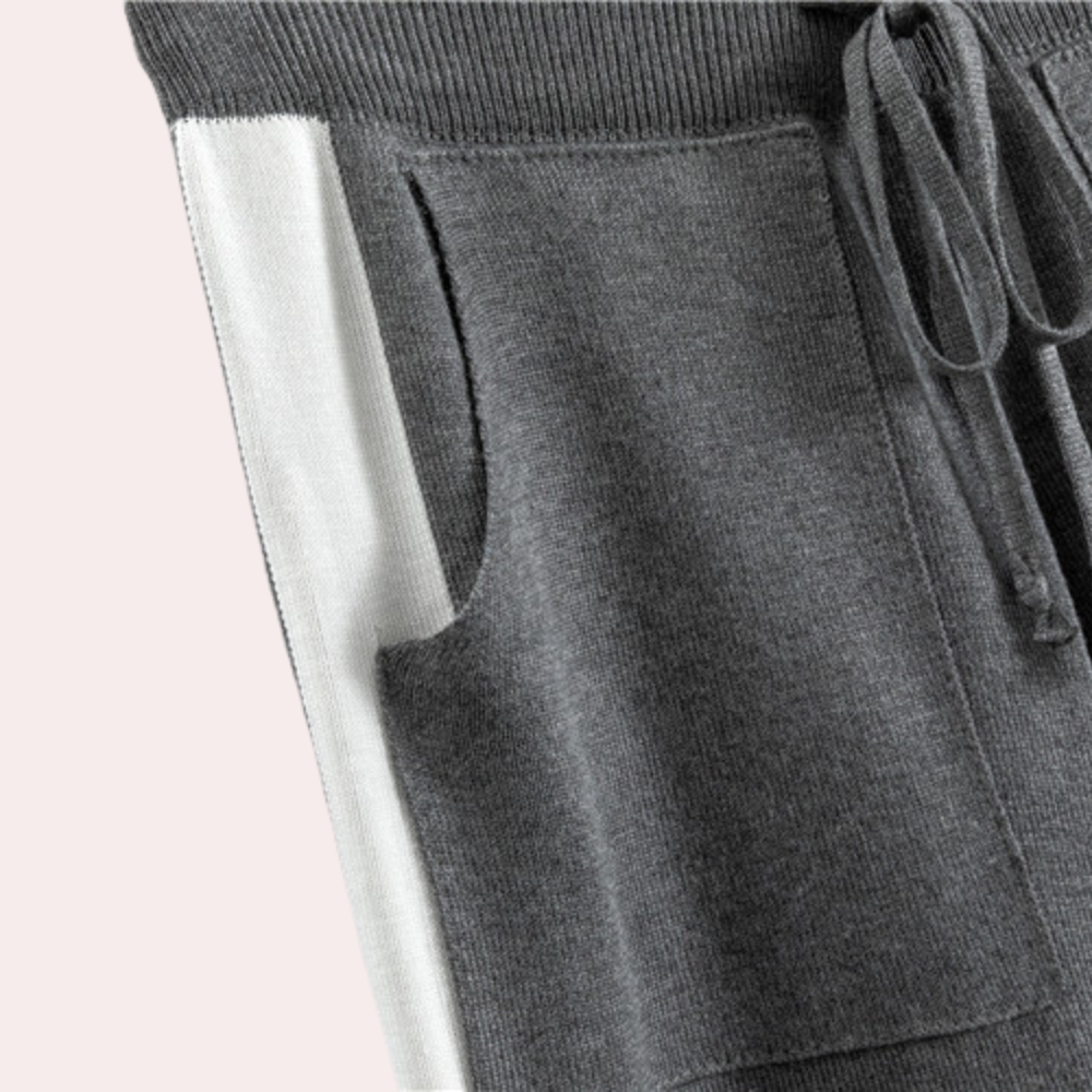 Contrast Trim Knit Lounge Set for Women