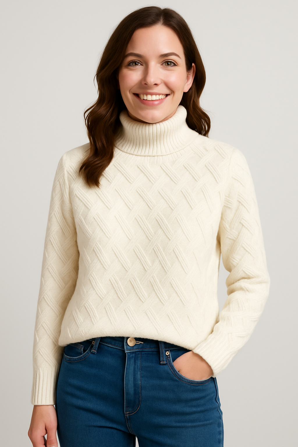 Chunky Knit Turtleneck Sweater for Women