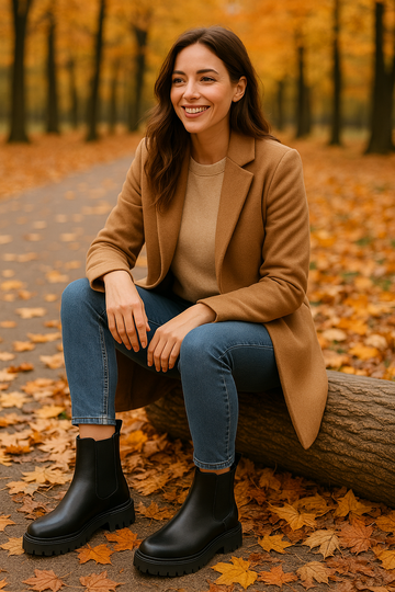 Chunky Sole Chelsea Ankle Boots for Women