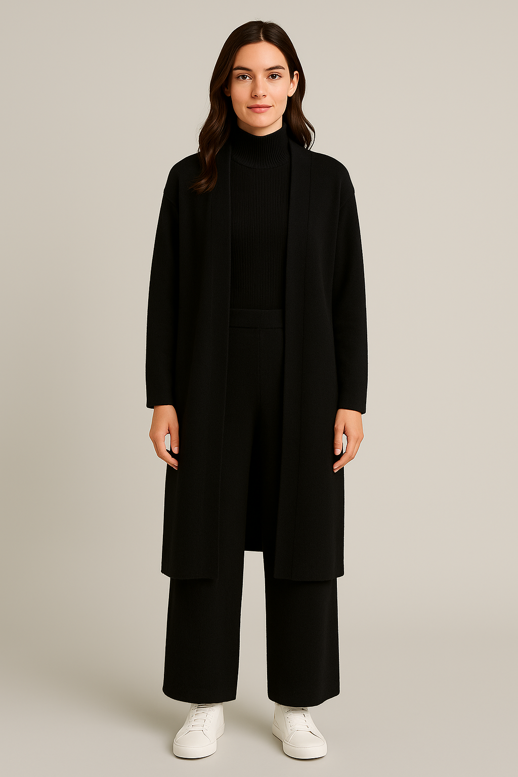 Ribbed Knit Three-Piece Lounge Set for Women