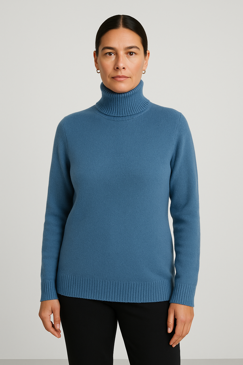 Women's Ribbed Turtleneck Sweater – Classic Fit, Long Sleeve Knit Pullover