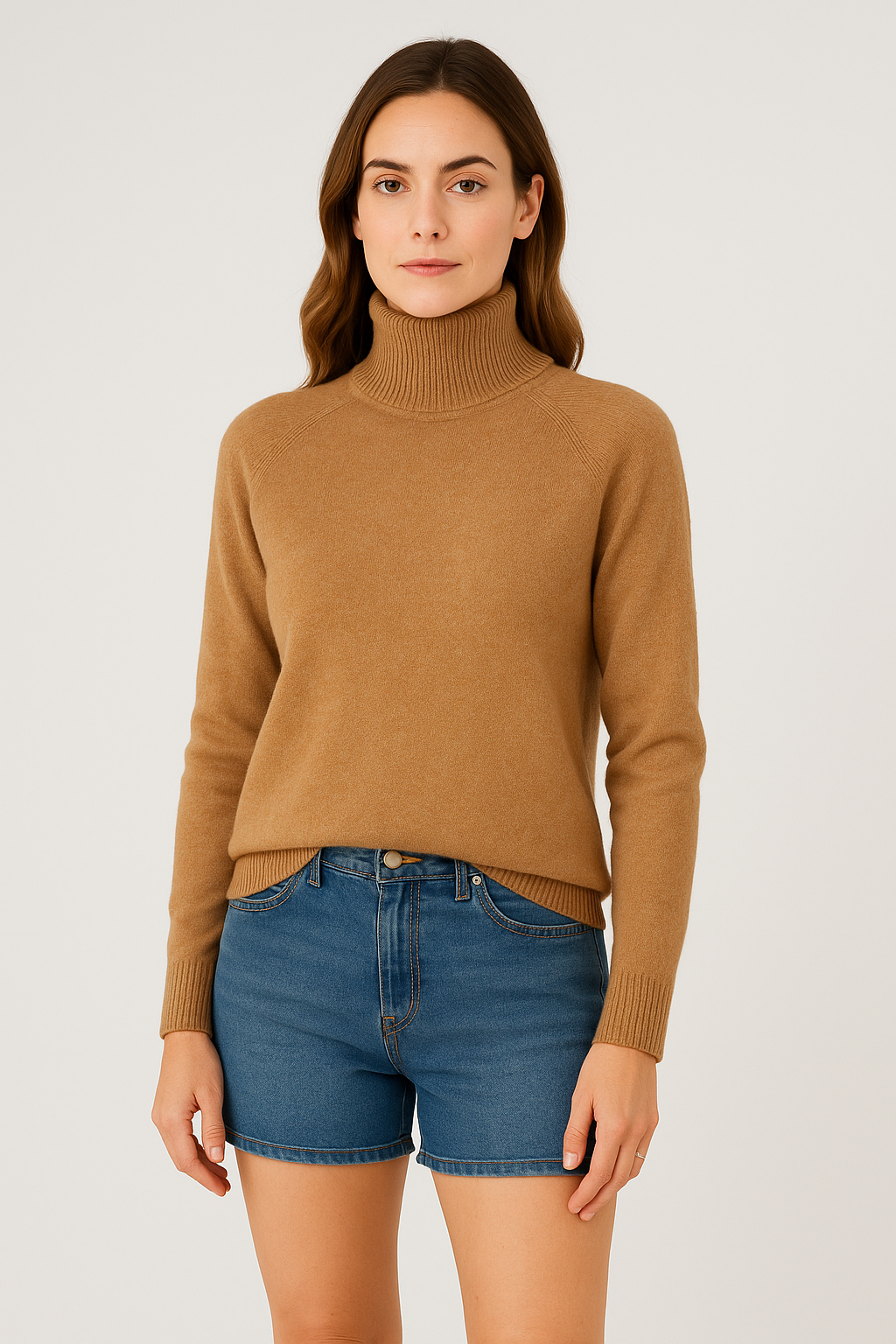 Women's Ribbed Turtleneck Sweater – Classic Fit, Long Sleeve Knit Pullover