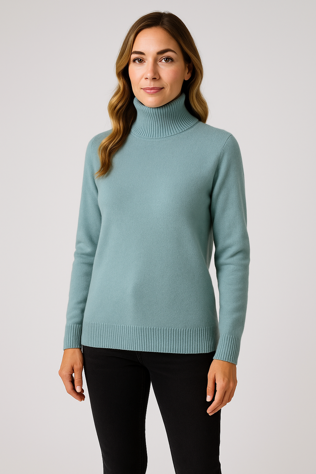 Women's Ribbed Turtleneck Sweater – Classic Fit, Long Sleeve Knit Pullover