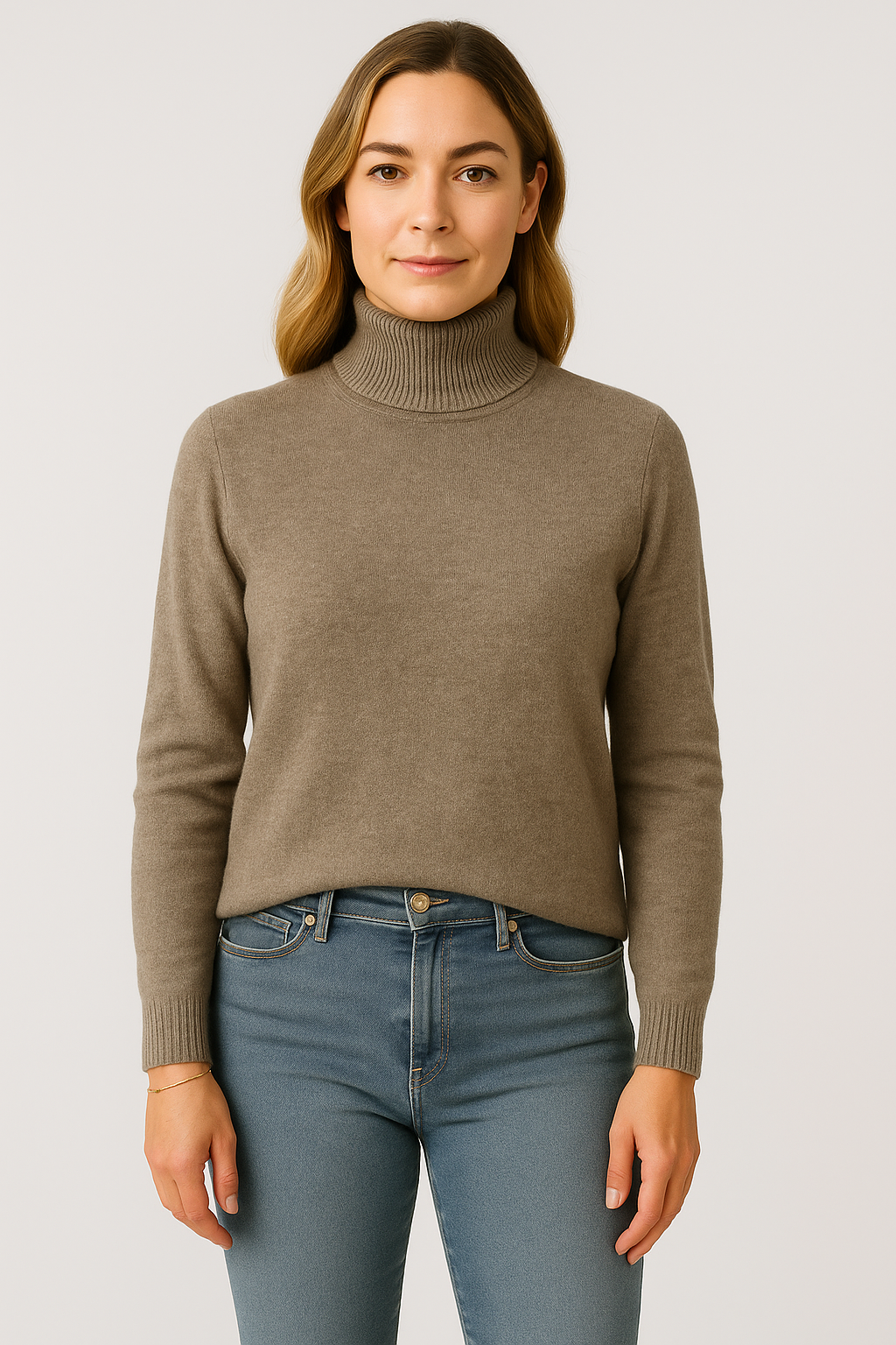 Women's Ribbed Turtleneck Sweater – Classic Fit, Long Sleeve Knit Pullover