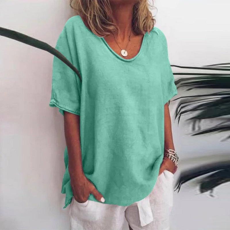 Relaxed Fit Blouse for Women | Short Sleeve