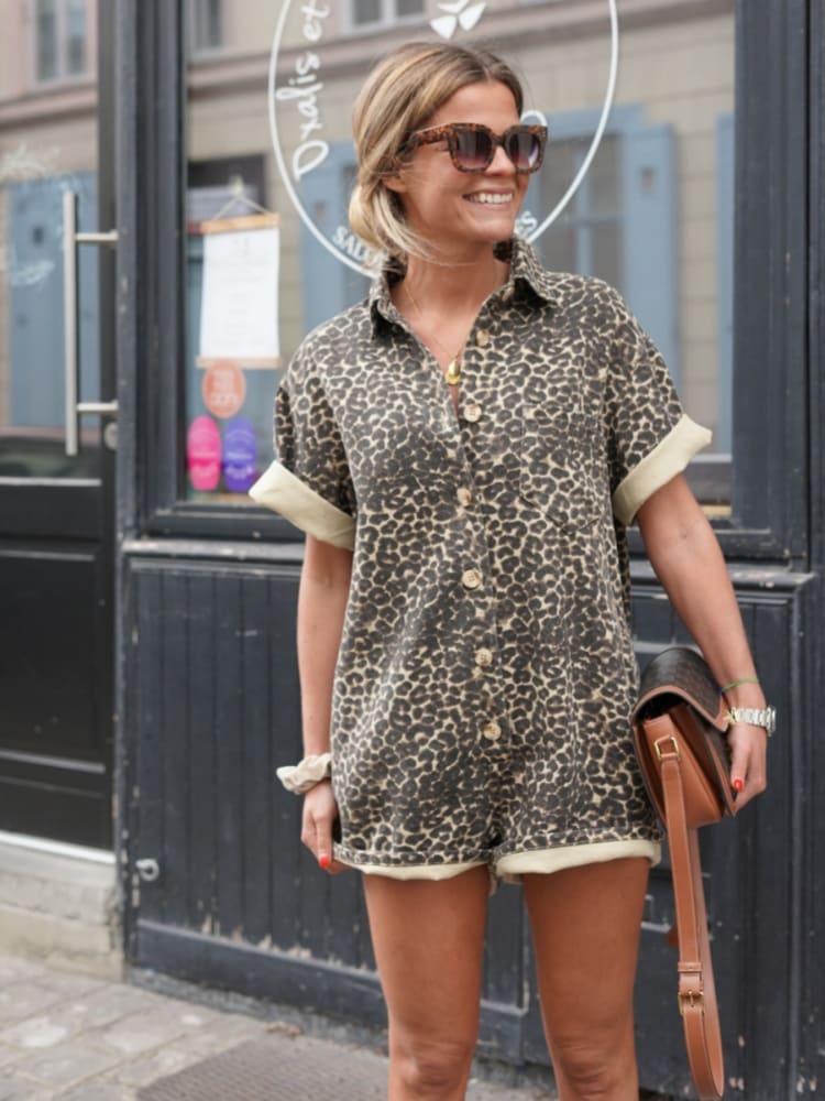 Women's Summer Romper Top | Animal Print