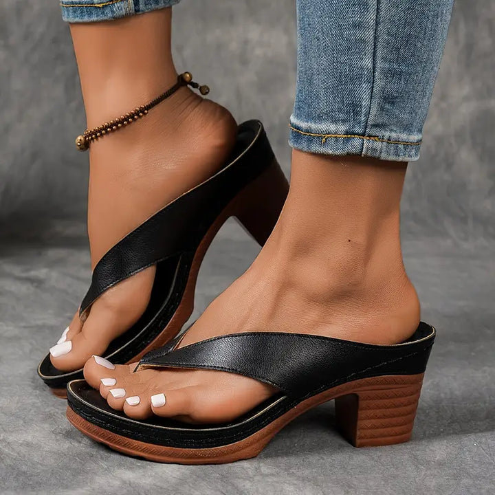 Women's Platform Heel Flip-Flop Sandals | Summer