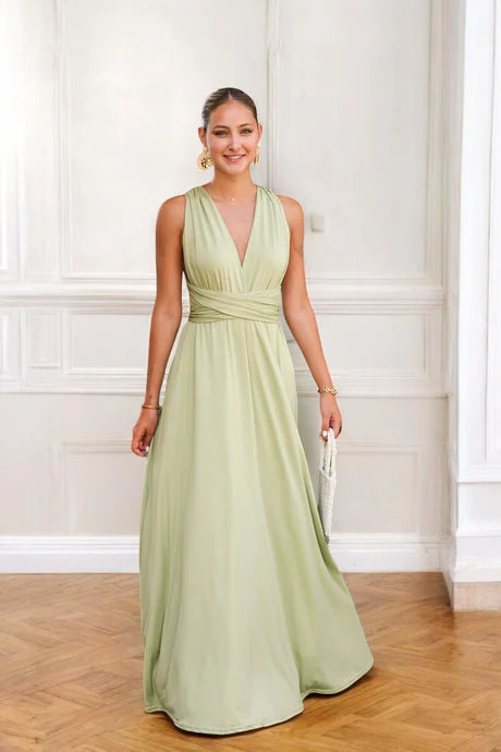 Women's Sleeveless Wrap Maxi Dress | V-Neck