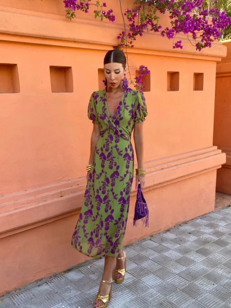 Green Formal Evening Dress for Women | Midi