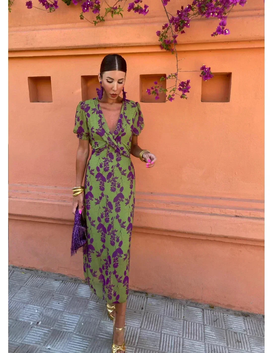 Green Formal Evening Dress for Women | Midi