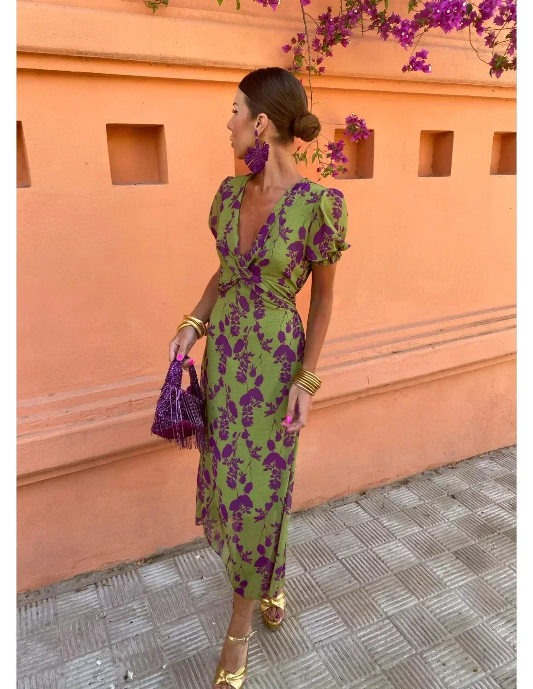 Green Formal Evening Dress for Women | Midi
