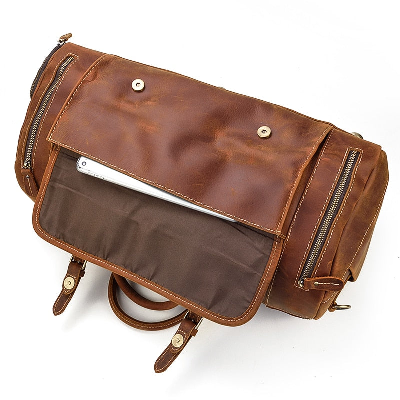 Large Vintage Travel Bag | Pockets