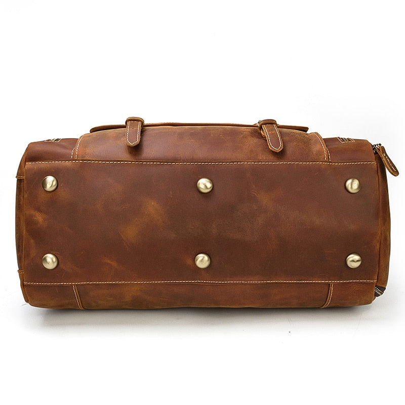Large Vintage Travel Bag | Pockets