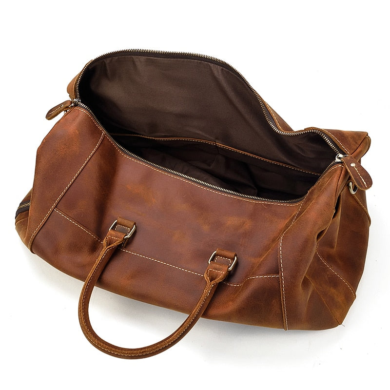Large Vintage Travel Bag | Pockets