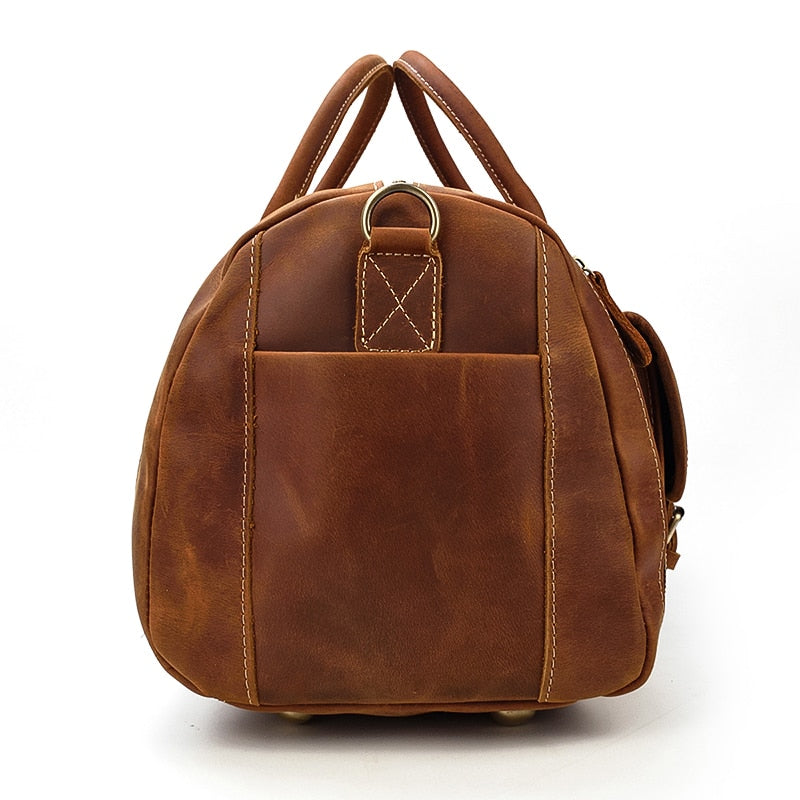 Large Vintage Travel Bag | Pockets