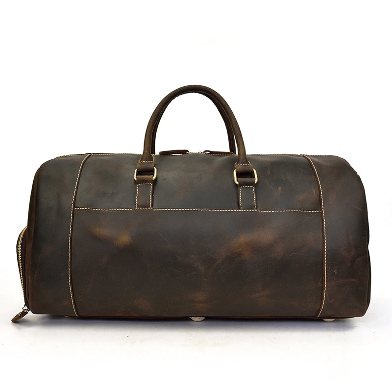 Large Vintage Travel Bag | Pockets