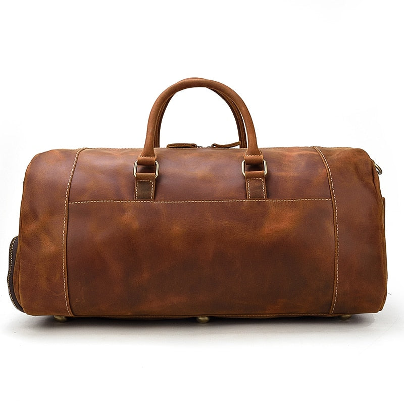 Large Vintage Travel Bag | Pockets