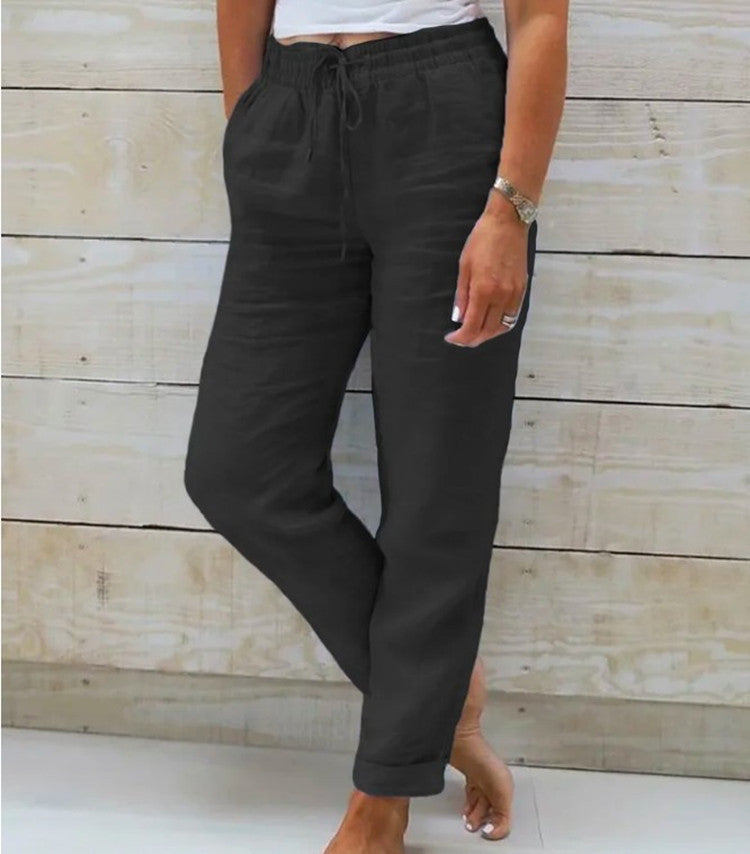 Drawstring Casual Pants | Cropped