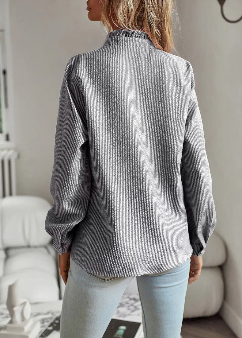 Ashley | Ruffle Long Sleeve Shirt