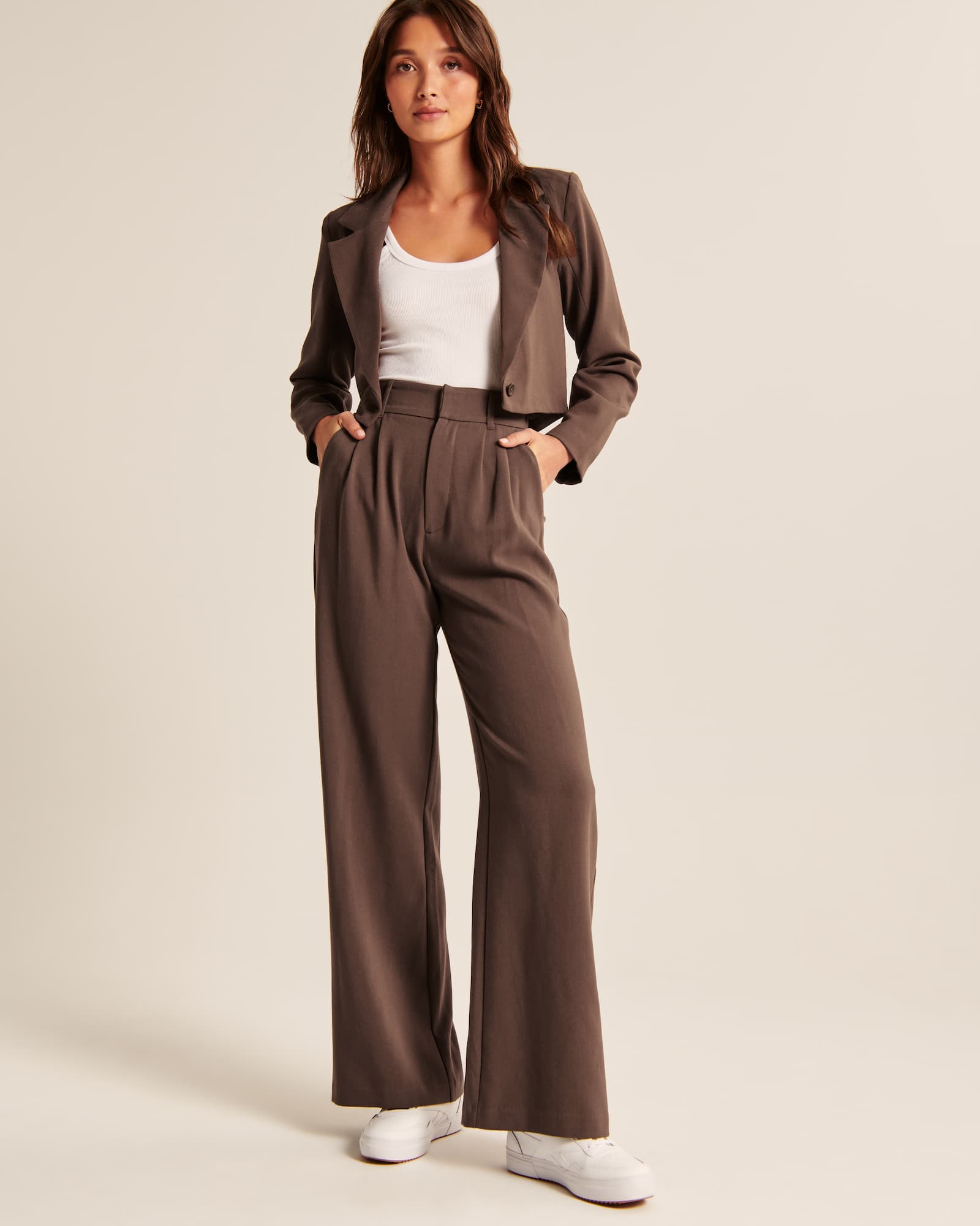 Tailored High-Waisted Wide Leg Pants for Women
