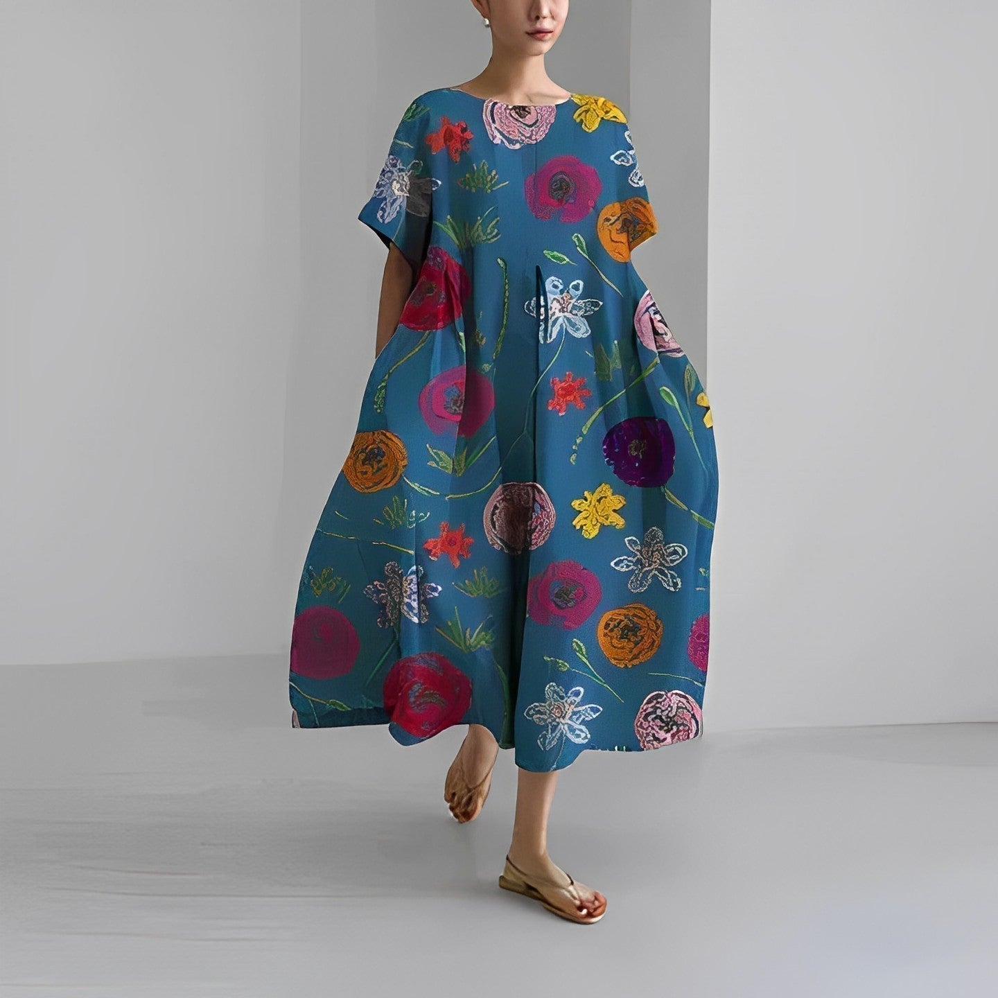 Women’s Summer Printed Midi Dress | Casual