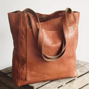 Brown Vintage Tote Bag | Spacious Pockets