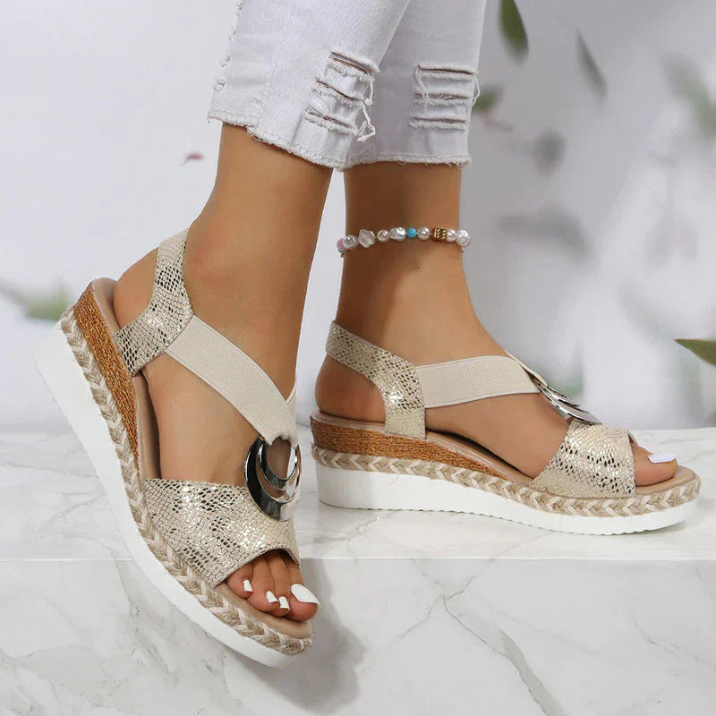 Women's Platform Buckle Wedge Sandals | Summer