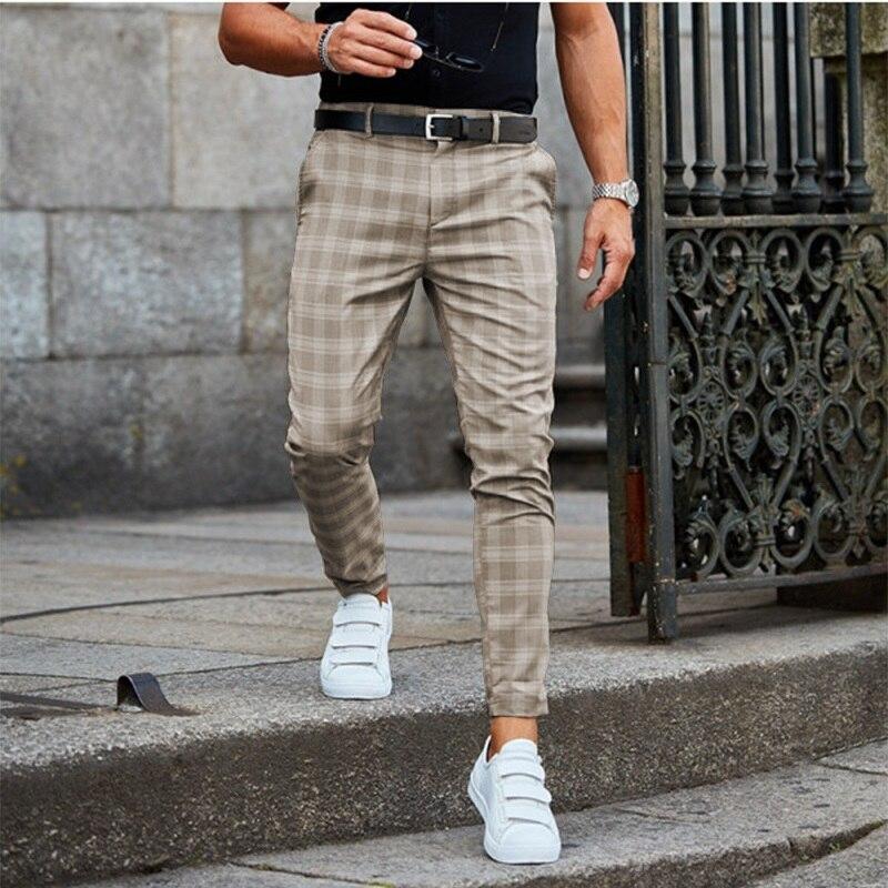 Men's Tight Checked Chinos | Office