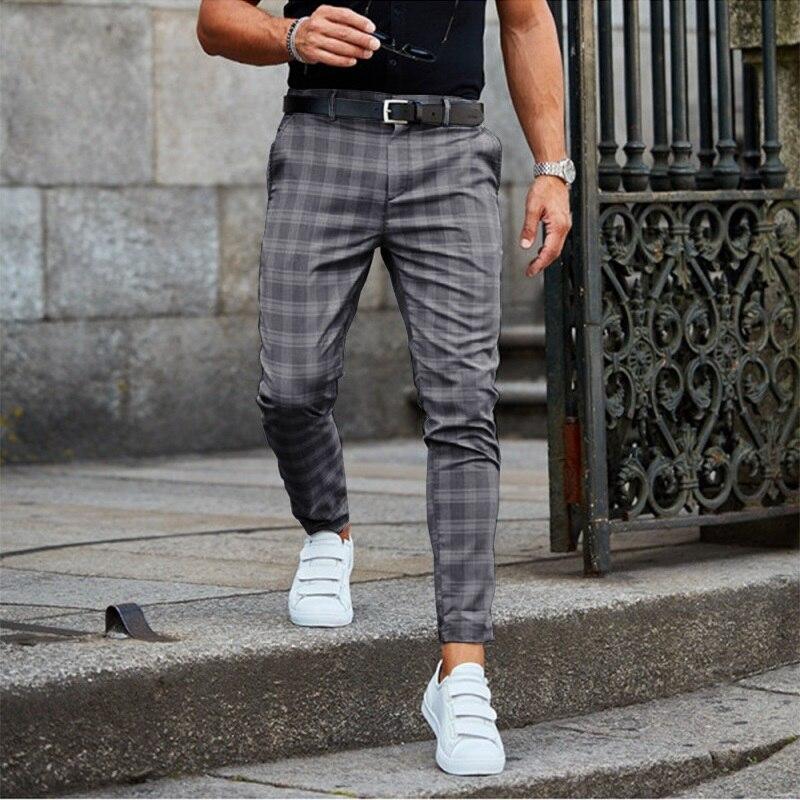 Men's Tight Checked Chinos | Office