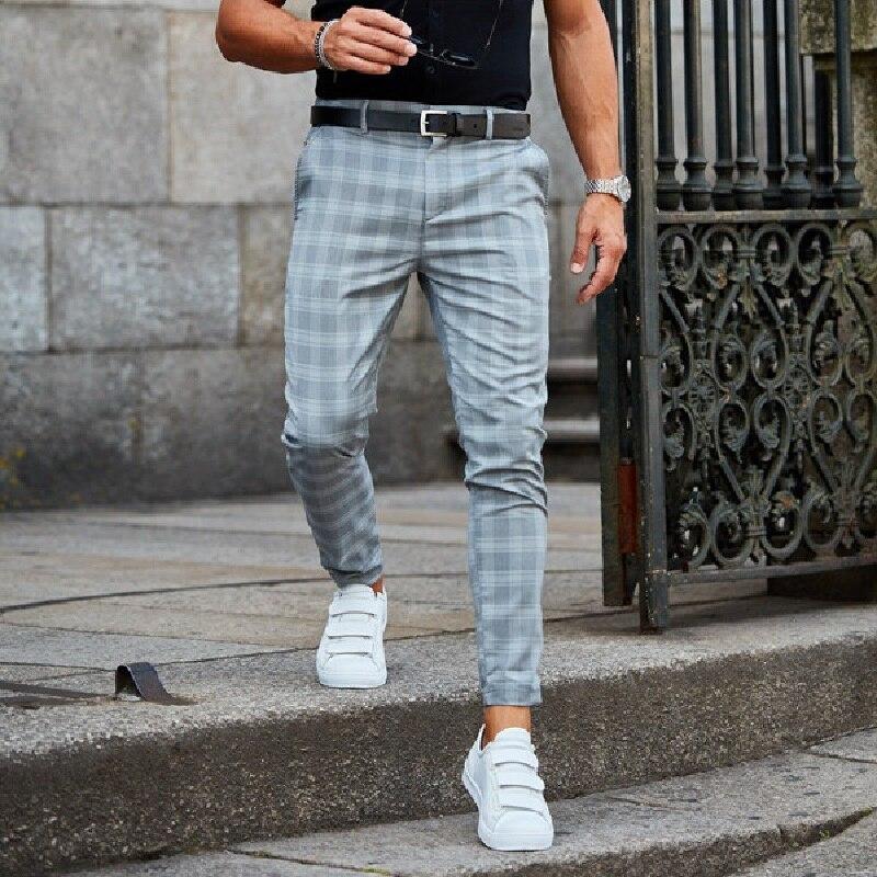 Men's Tight Checked Chinos | Office