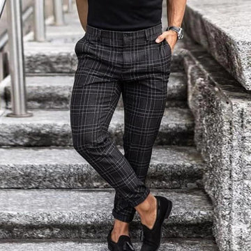 Men's Tight Checked Chinos | Office