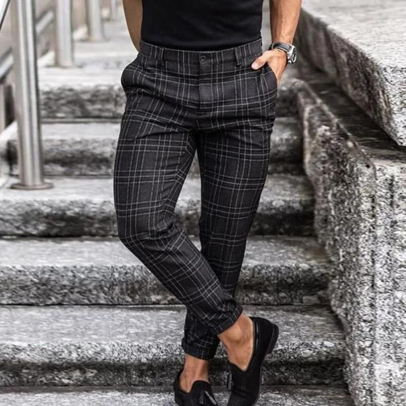 Men's Tight Checked Chinos | Office