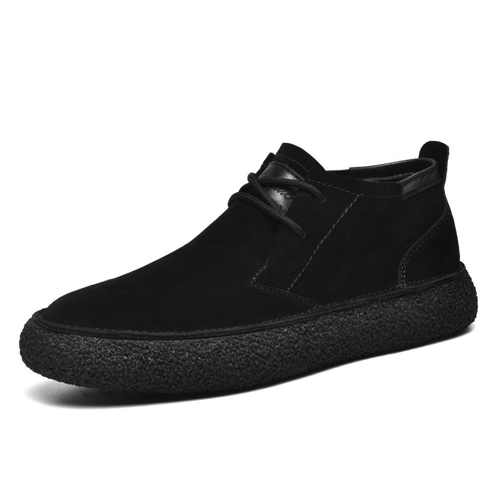 Men's Mid-Top Loafers with Textured Sole | Lace-Up Front