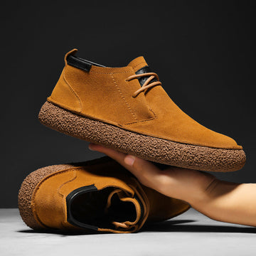 Men's Mid-Top Loafers with Textured Sole | Lace-Up Front