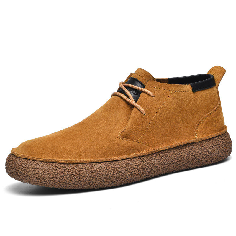 Men's Mid-Top Loafers with Textured Sole | Lace-Up Front