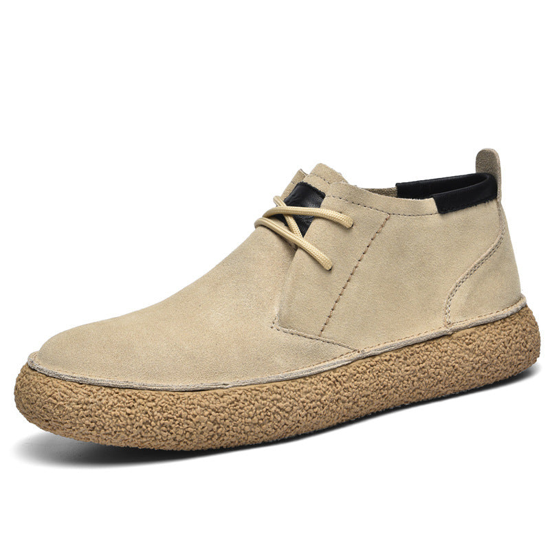 Men's Mid-Top Loafers with Textured Sole | Lace-Up Front