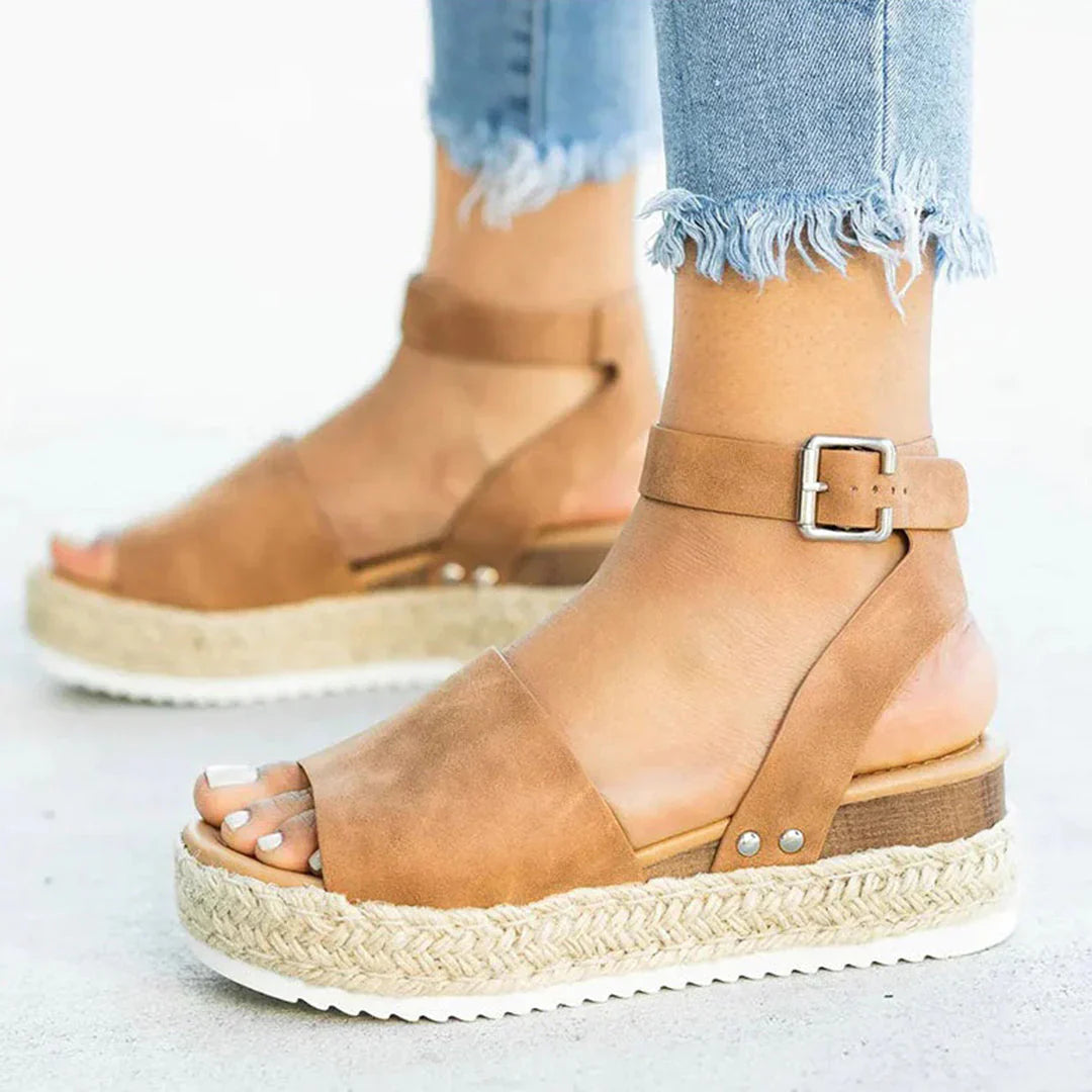 Women's Espadrille Ankle Strap Platform Sandals | Sole Adjustable