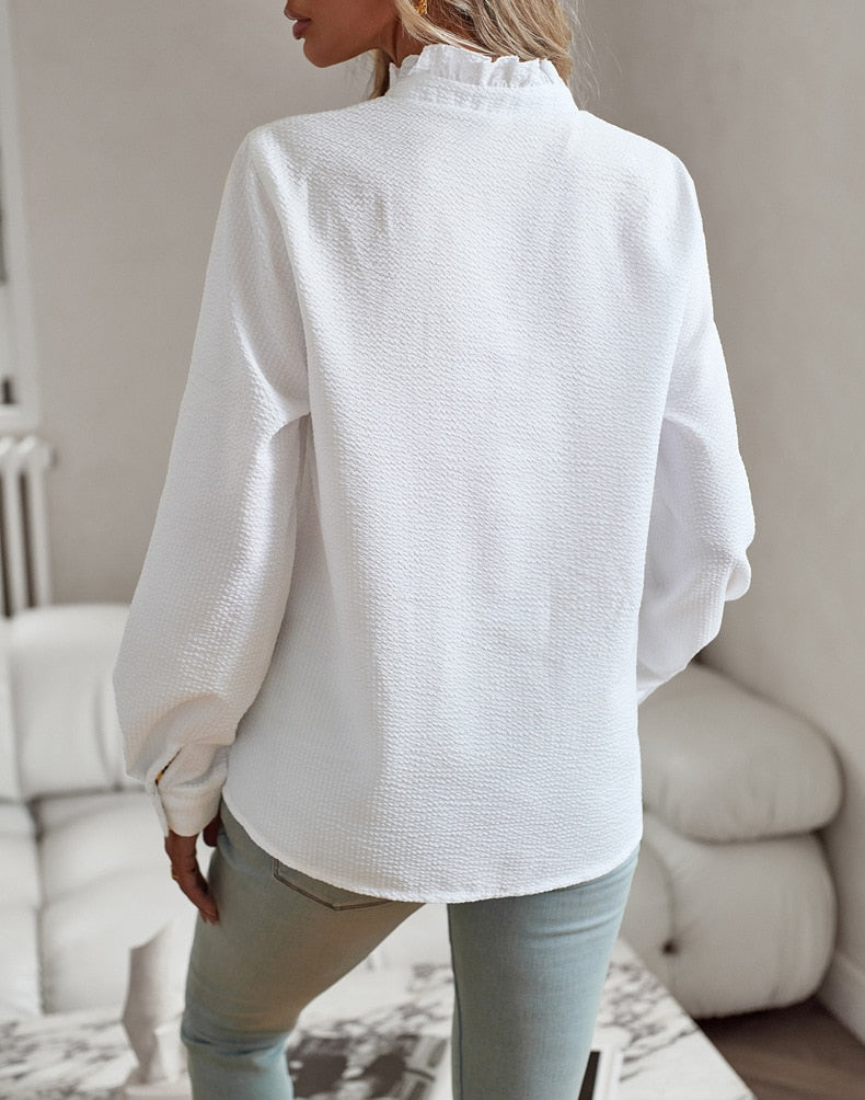 Ashley | Ruffle Long Sleeve Shirt