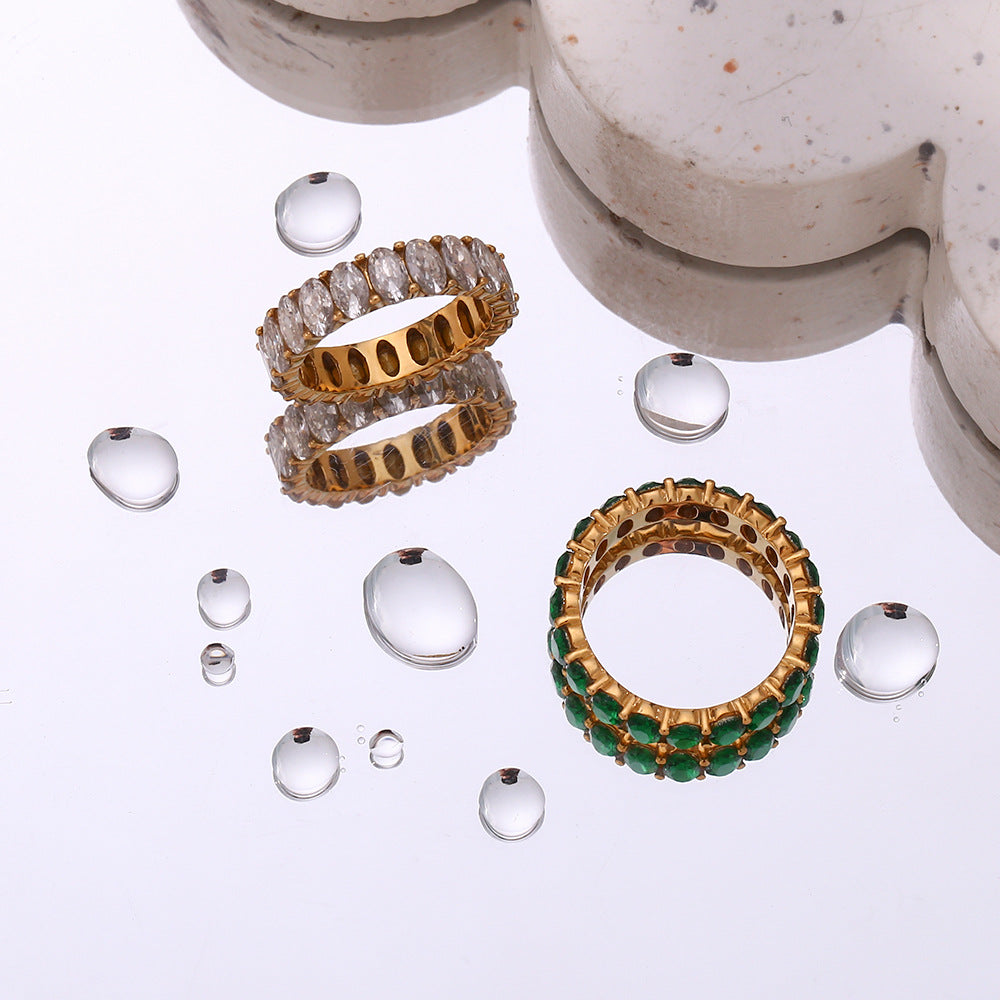 ANTOINETTE - Diamond Simulant Gold Ring