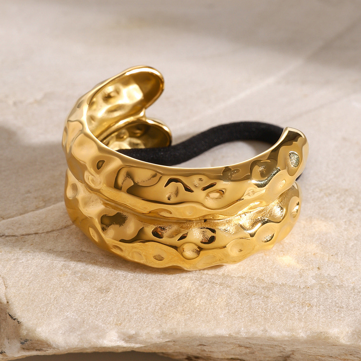 EMILY - Double Hammered Arch Pony Cuff