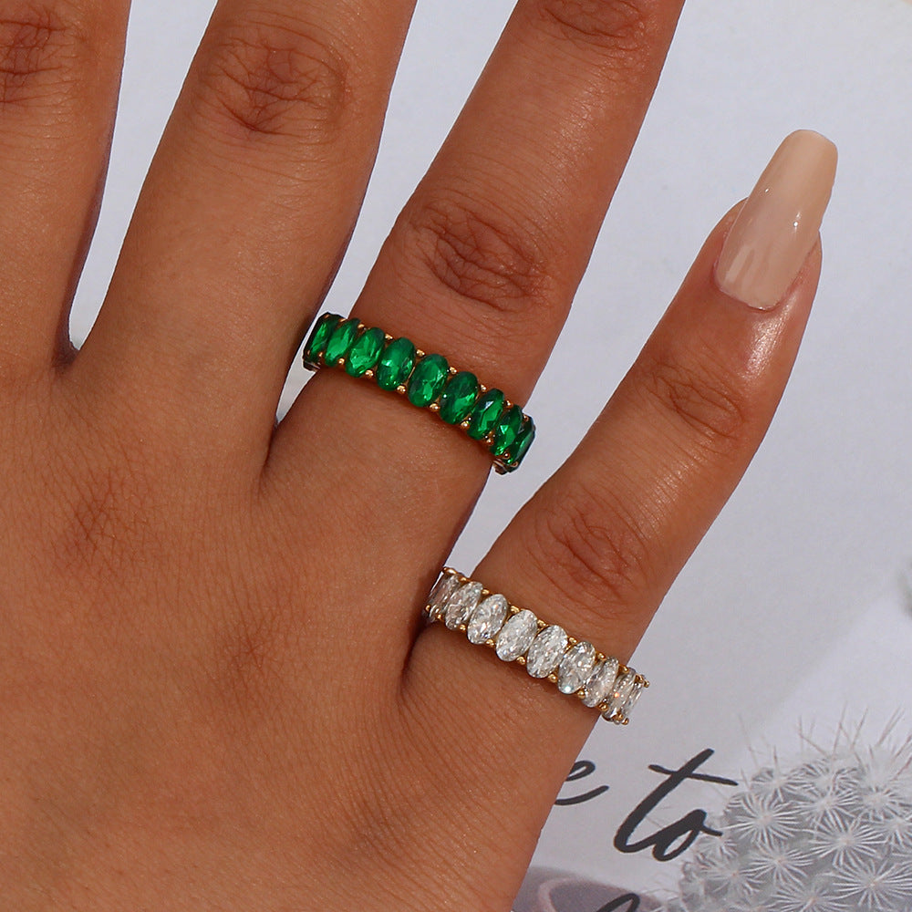 ANTOINETTE - Diamond Simulant Gold Ring