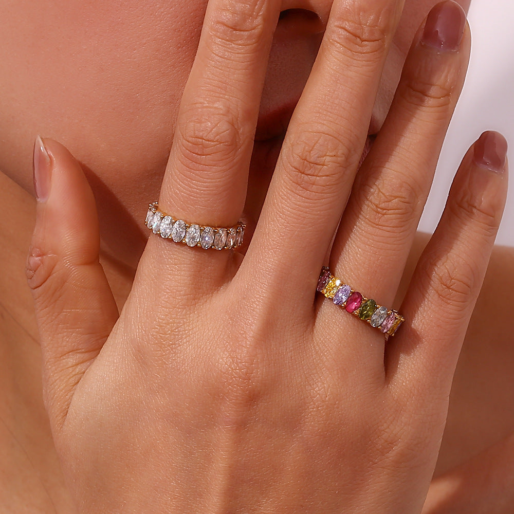 ANTOINETTE - Diamond Simulant Gold Ring