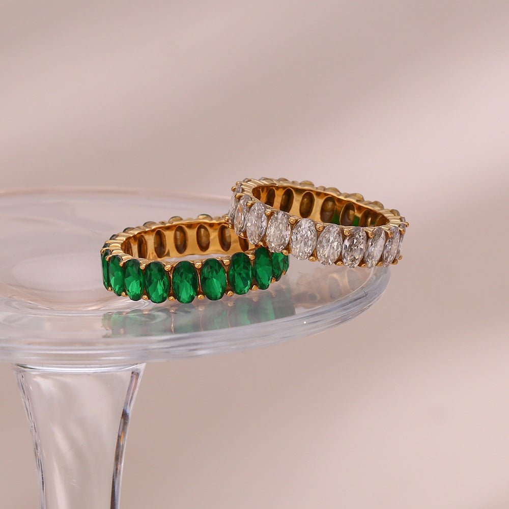 ANTOINETTE - Diamond Simulant Gold Ring
