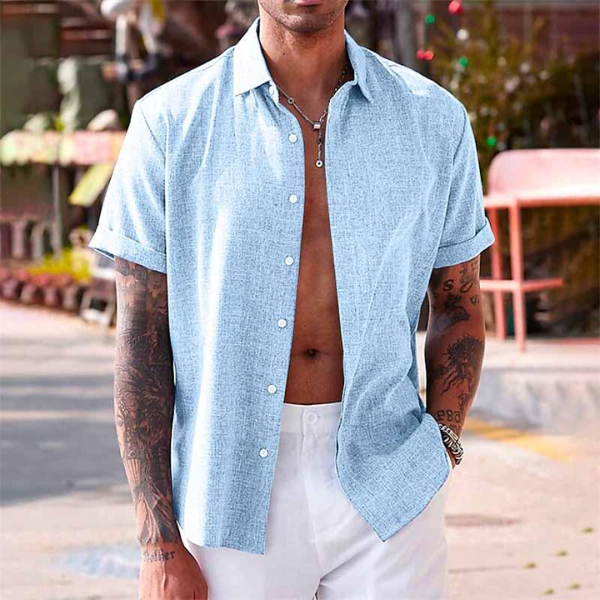Men's Short Sleeve Summer Shirt | Button Down