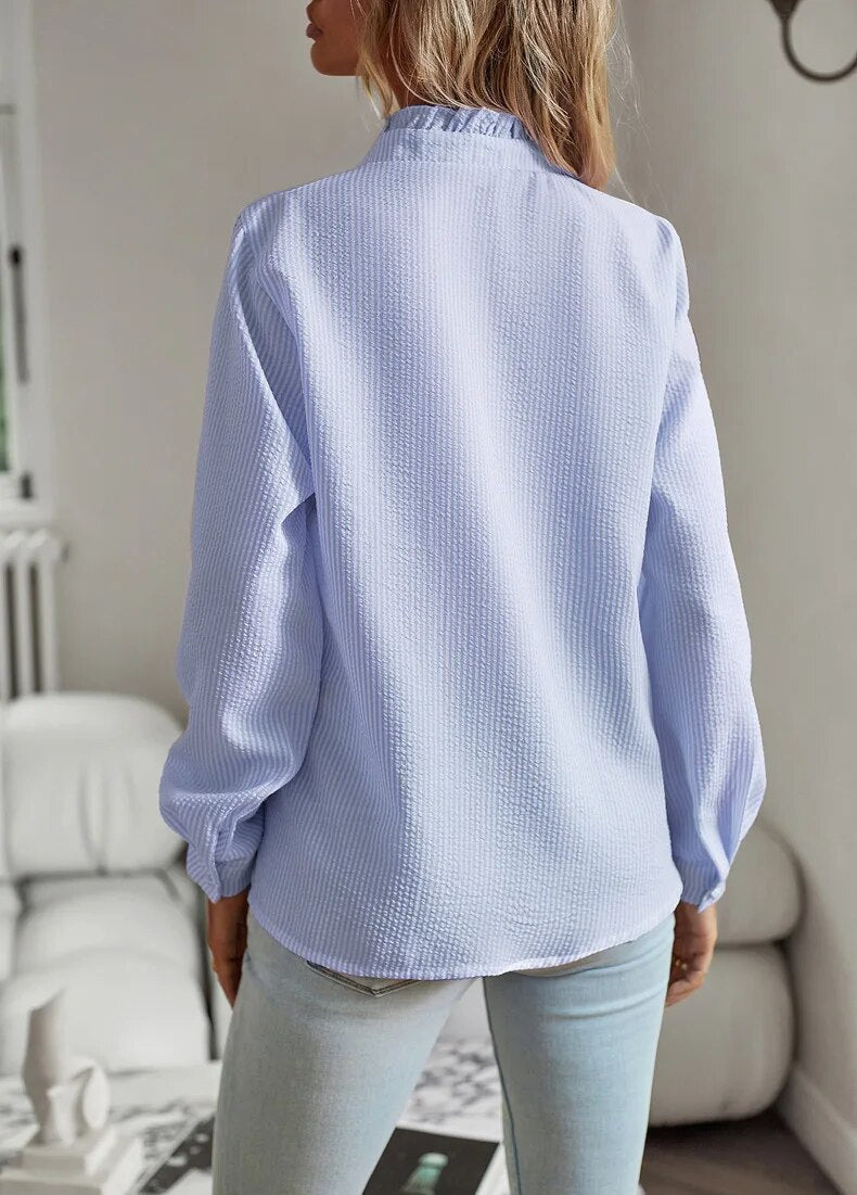 Ashley | Ruffle Long Sleeve Shirt