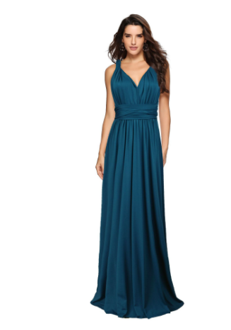 Backless Wrap-Style Bridesmaid Dress for Women | Maxi