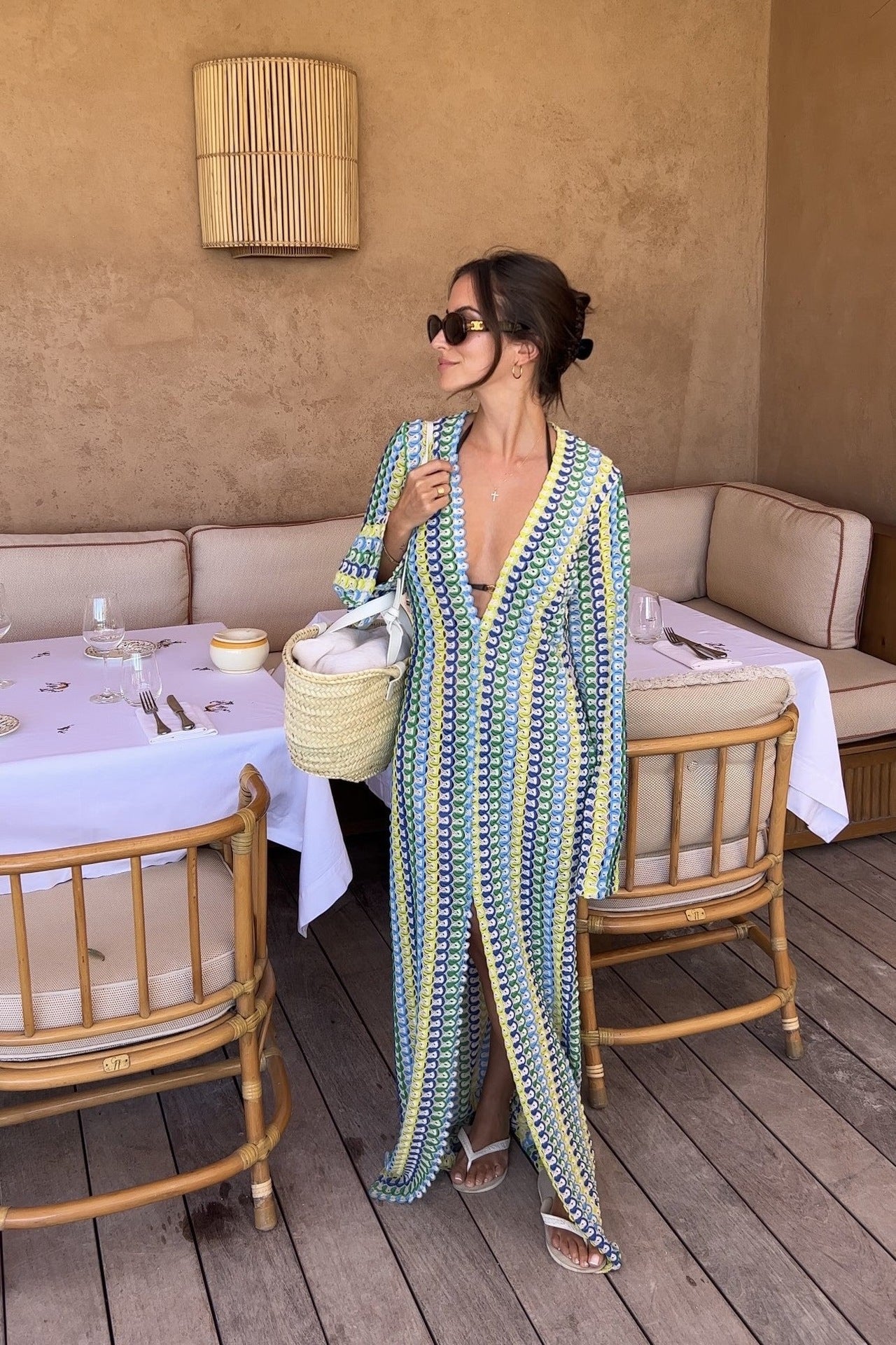 Alessia | Crochet Colorful Stripe Maxi Dress